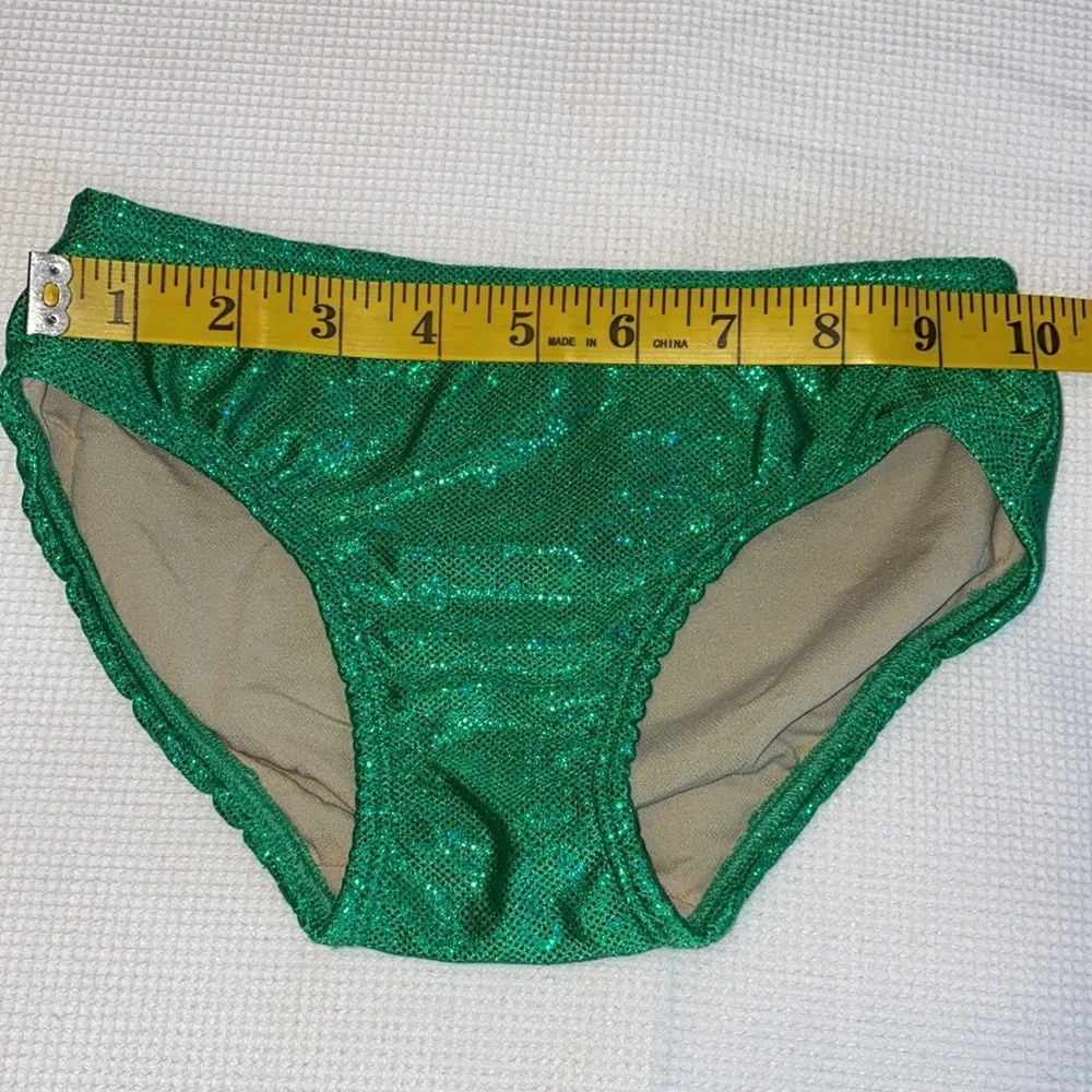 Fin Fun Mermaid Kids Bikini Bottom Holographic Green Size Medium